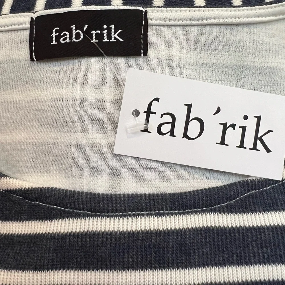 Fab’rik Navy/White Stripe Dress Size Large